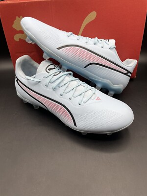 New Puma King Pro FG/AG Silver Sky Blue Soccer Cleats 107569 01 Womens Size 9