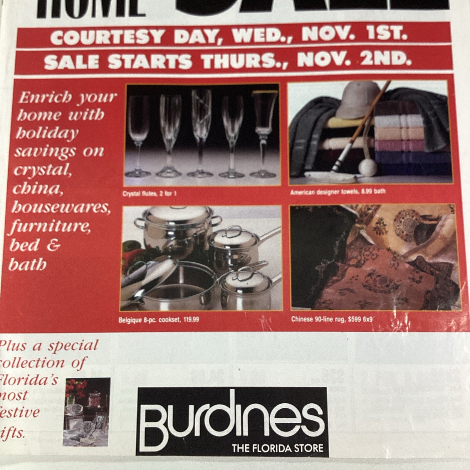 Florida Catalog Miami Burdines 1988 Pre Holiday Trump China Oyster Rattan