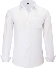 Men's Luxury Casual Dress Shirt - Regular Fit Long Sleeve with Front Pocket
