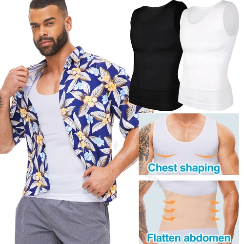 Hombres Adelgazante Body Modelador Camiseta sin Mangas Abdomen Gynomastica Compresión Gimnasio Chaleco Camisa - Imagen 1 de 28