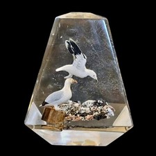 Vintage Clear Lucite Seagulls Birds Nautical Acrylic Lucite Paperweight Canada