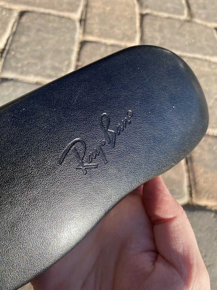 Ray-Ban Gafas Negro Estuche Rígido Grandes Gafas de Sol Protección Foto 3 de 4