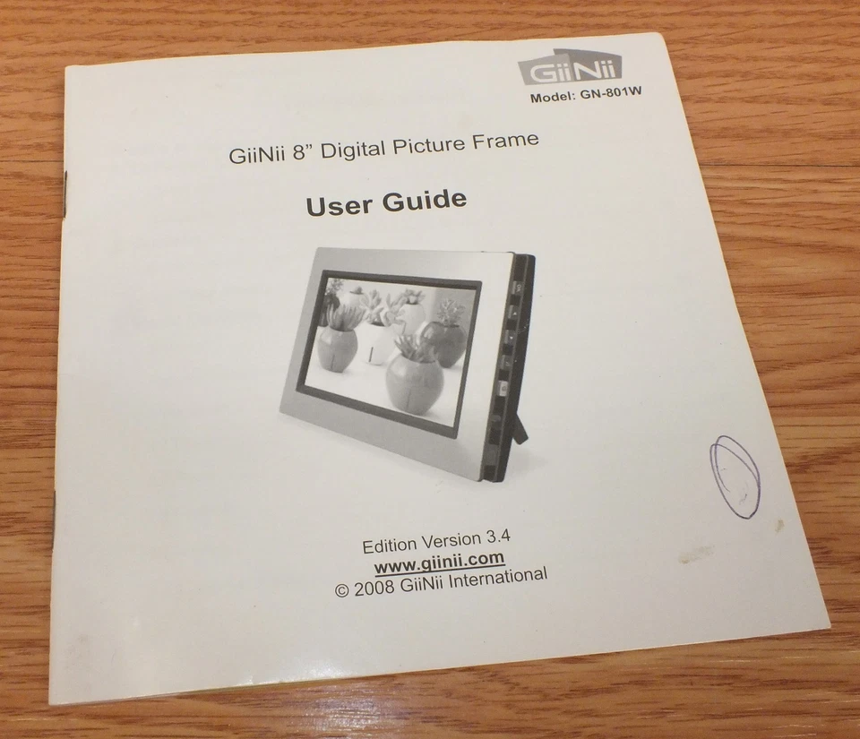 Genuine GiiNii (GN-801W) 8" (inch) Digital Picture Frame With Power Supply  - Image 2 of 4