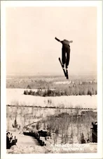 A Northern Michigan Ski Jumping Tournament RPPC Real Photo Postcard
