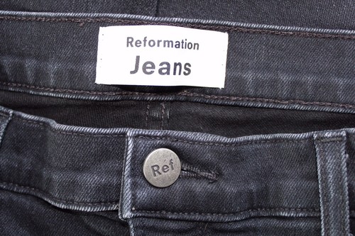 Reformation Faded Black Destroyed High & Skinny Jeans 31 Organic Cotton Stretch - Picture 4 of 6