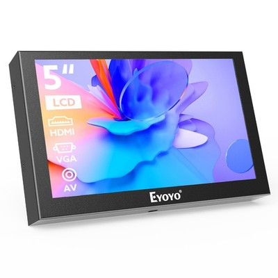 Eyoyo Auto Rückfahrkamera Monitor 5V-2A HDMI/VGA/AV Kleiner 5Zoll CCTV Monitor