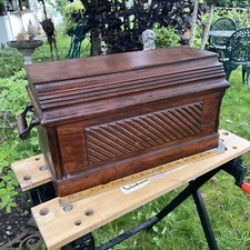 VINTAGE NÄHMASCHINE HOLZ SARG DECKEL SEITENGRIFFE CA. 18" x 9,5" x 10"