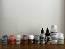 Part Used Miniature Paints And Varnish. Citadel, Vallejo, Monument Pro Acryl.