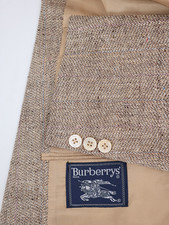 Vintage Burberry Sport Coat Mens 44 speckled striped Pure Silk Blazer designer