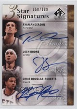 2009 SP Signature Edition 3 Star Signatures Ryan Anderson Josh Boone Auto 1lb7