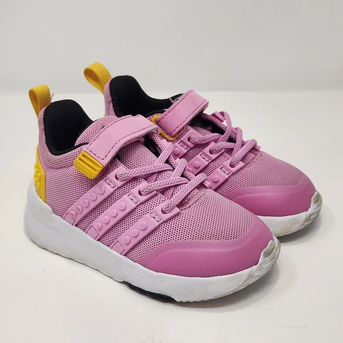 Adidas Lego Racer TR21 scarpe da ginnastica bambino taglia 6k rosa giallo lacci elastici casual