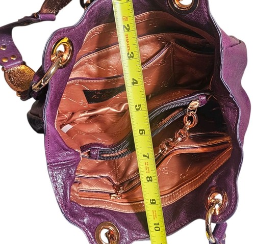 La Gioe Di Toscana by Sharon Gioe italienische Leder Handtasche Handtasche lila - Bild 12 von 18