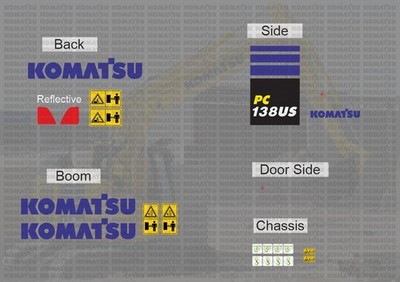 Komatsu PC138US-11 Bagger Aufkleber/Decal Kit