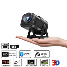 4K 1080P Mini Projector 50000L LED WiFi 6 Bluetooth Portable Home Theater