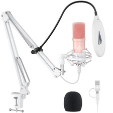 USB Microphone, 192kHz/24bit Plug  Play PC Computer Podcast Condenser Cardio...