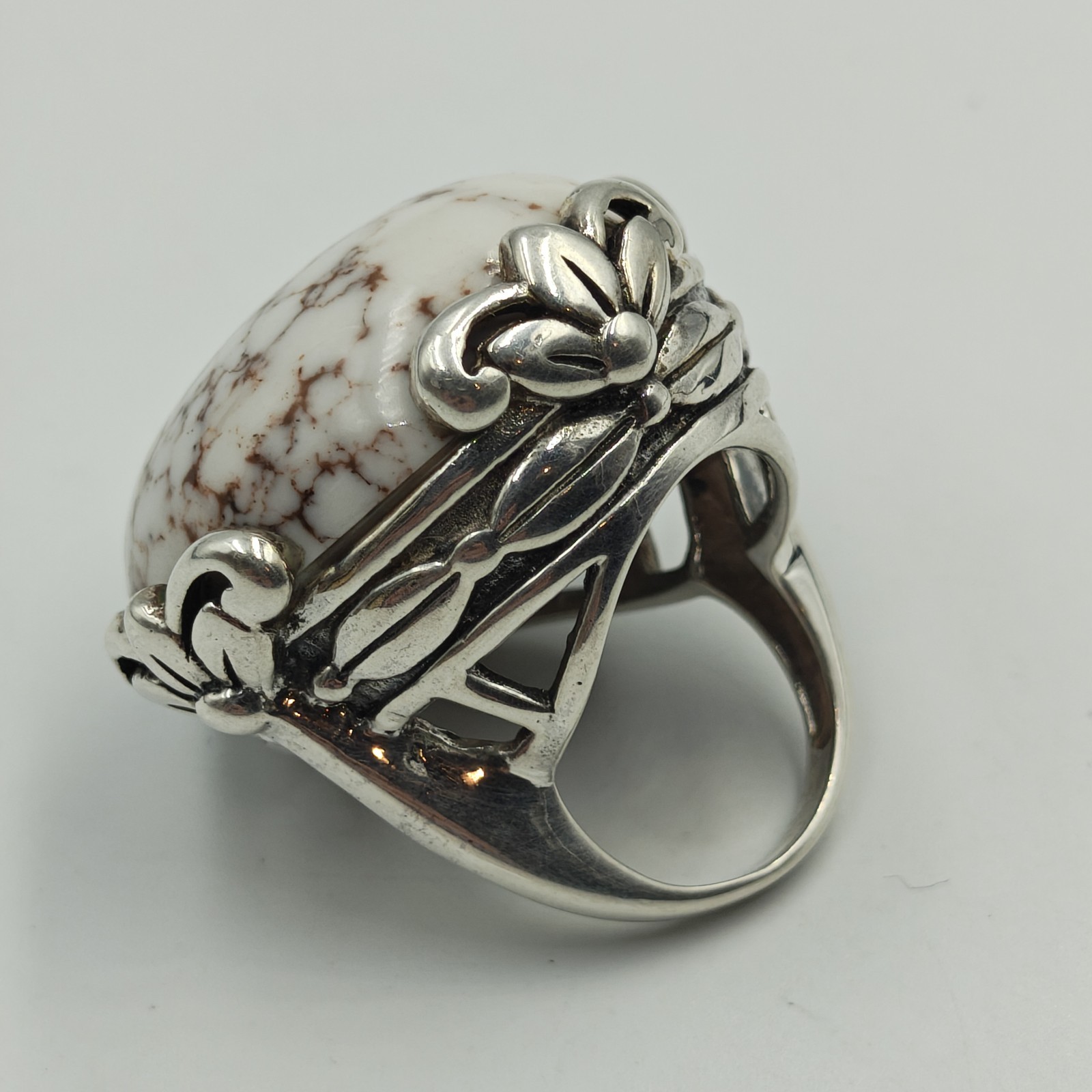 Ross Simons Sterling Silver 925 Large Howlite Cab… - image 8