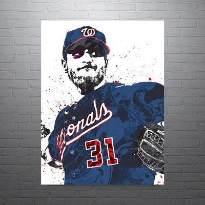 Max Scherzer Washington Nationals Wall Art Baseball Poster Man Cave Decor Gift