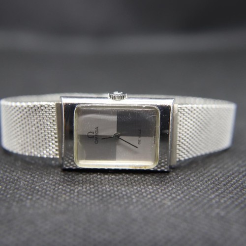 Omega Deville Watch Silver Ladies Manual 20mm Rectangle Vintage Swiss Made - Picture 8 of 16