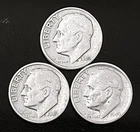 1949  P-D-S 10c SILVER Roosevelt Dimes,  Year Set.     (R255)