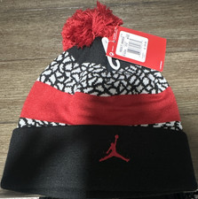 Jordan Black Red White Animal Print Beanie Hat Men Unisex One Size Sports