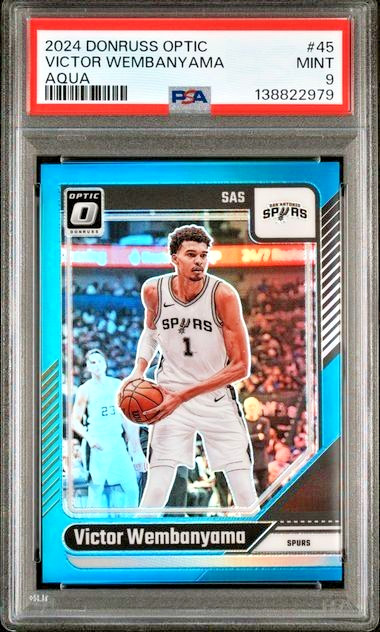 Victor Wembanyama 2024-25 Donruss Optic #45 AQUA /225 PSA 9