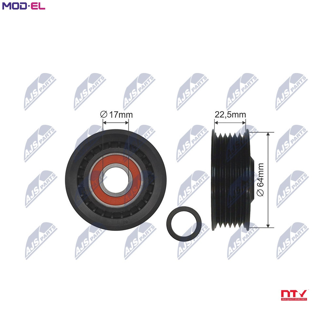 N.T.Y. RNK-AU-001.NTY Deflection/Guide Pulley, V-ribbed belt for CHRYSLER,DAEWOO - Image 8