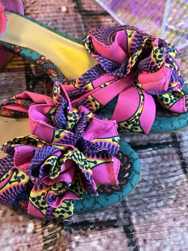 Туфли на каблуках с цветочным рисунком для девочек GB размер 5 - Изображение 2 из 4