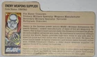 VINTAGE 1983 HASBRO GI JOE COBRA DESTRO V1 FILE CARD WITH SWIVEL ARM BATTLE GRIP