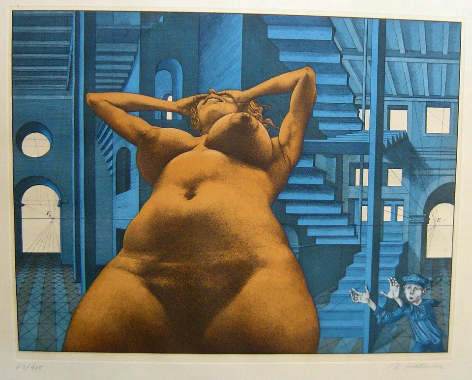 Rudolf Hausner 1914 Wien / Eva im Labyrinth / Farbradierung / Limitiert / 1973 - Bild 3 von 4