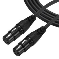 2Pcs 3-Pin XLR Female to Female Mic Cable 3 ft XLR Female to Female Adapter M...