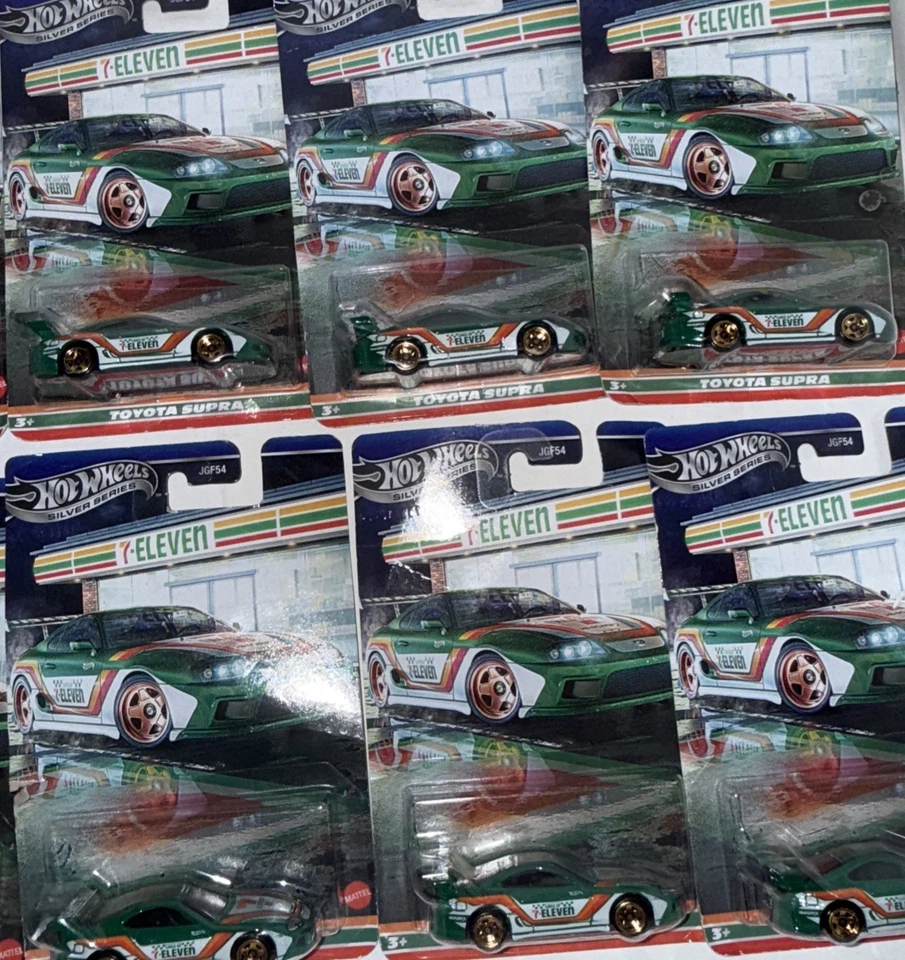 2025 HOT WHEELS СЕРЕБРЯНАЯ СЕРИЯ TOYOTA SUPRA 7-ELEVEN ЛОТ ИЗ 10 **НОВЫЙ** - Изображение 4 из 4