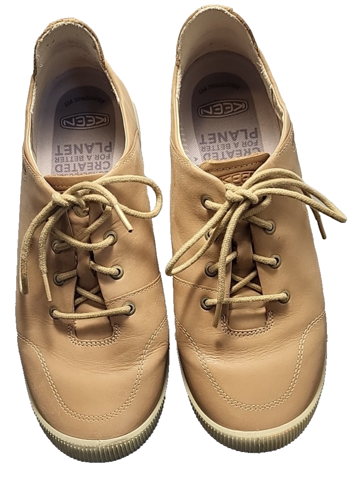 Scarpe da ginnastica stringate KEEN Lorelai II in pelle marrone marrone chiaro da donna taglia 8 1024935