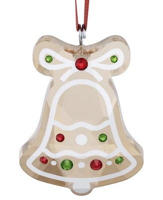Swarovski Crystal Gingerbread Cookie Bell Hanging Ornament, NEW