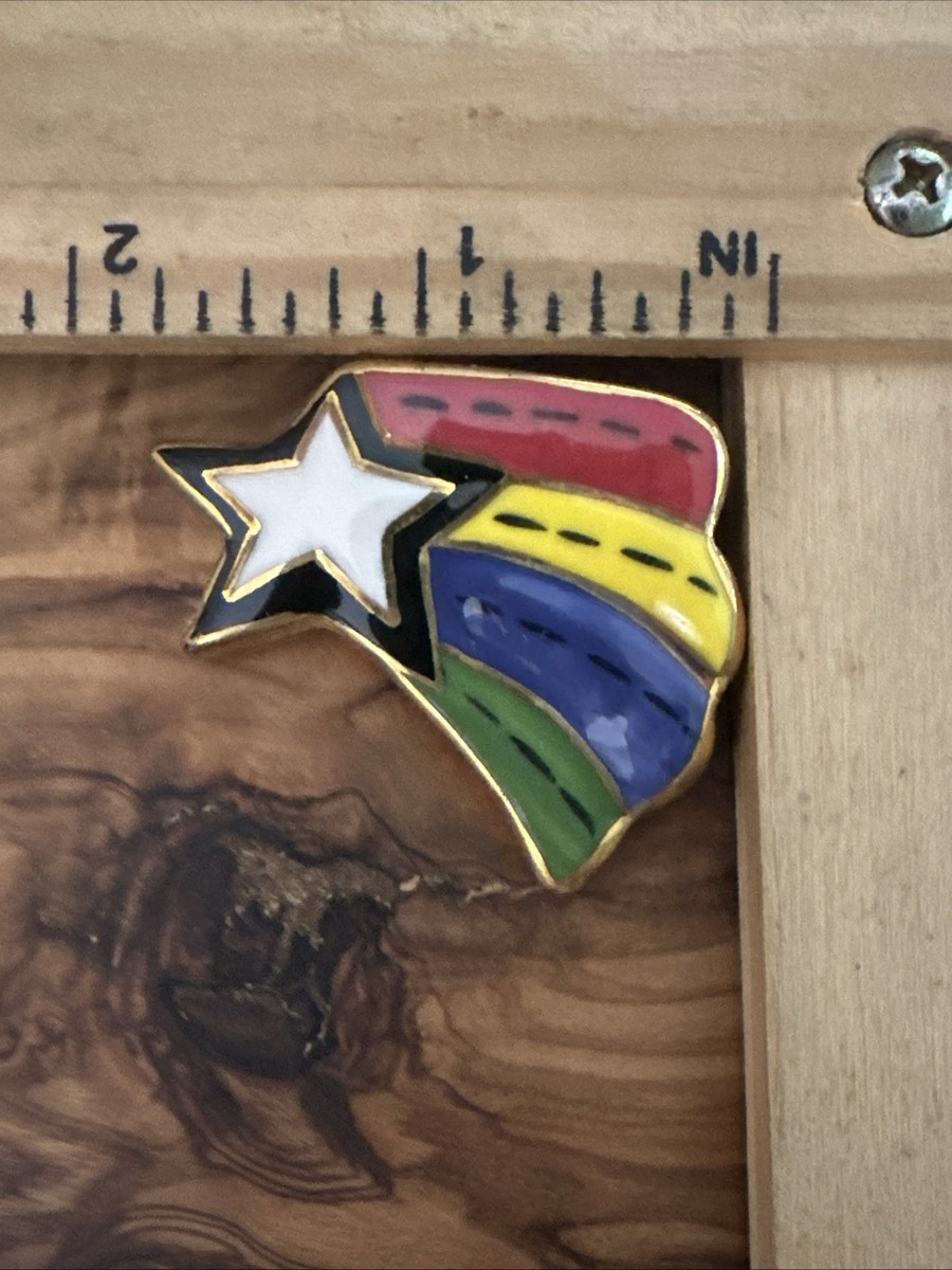 Artisan Rainbow Shooting Star Ceramic Glazed Pin Brooch View 4