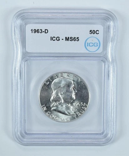 1963-D Franklin Half Dollar MS65 ICG *8596