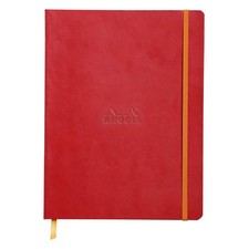 Rhodia Rhodiarama Softcover Notebook - 80 Lined Sheets - 9 3/4 x 7 1/2 - Poppy