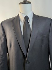 Calvin Klein 44R Charcoal Gray 100% Wool Blaz...