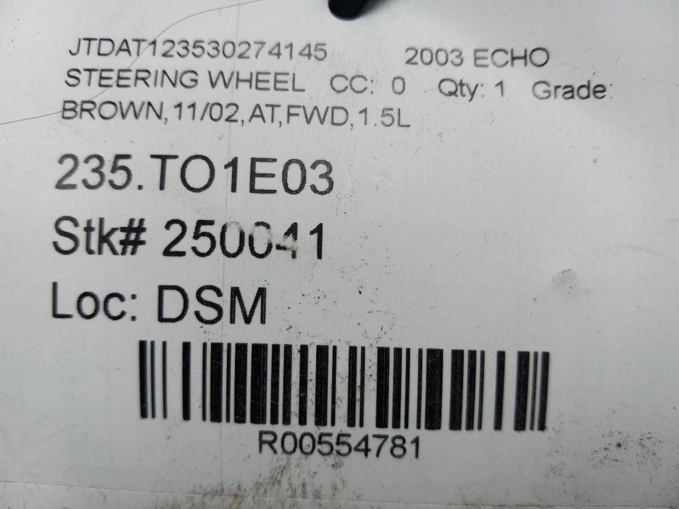 03 TOYOTA ECHO VOLANTE MARRÓN Foto 3 de 4