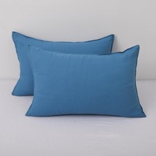 Linen Pillowcases 2 Pack 100 Linen Standard Pillow Cases, Breathable and Coo...