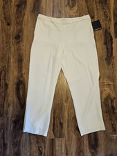 Halston Womens White Wide Leg Flowy Dress Pants Size L
