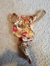 Vintage 90s Frilly Ruffle Shiny Satin Panties Size 6/M Floral New