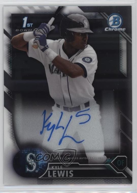 2016 Bowman Draft Chrome Draft Pick Auto Kyle Lewis #CDA-KL Auto 3c2