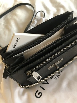 Givenchy GV3 Small Black Shoulder Bag Chain Logo Crossbody Strap