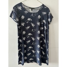 Forever 21 Dress Women's Medium Navy Blue Floral Mini Feminine Lightweight