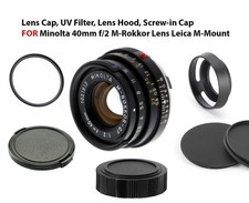 Minolta 40mm f/2 M-Rokkor Lens Leica M-Mount - Cap, UV Filter, Hood Shade, Screw