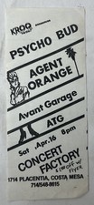 Vintage Agent Orange Psycho Bud Concert Factory KROQ Punk Flyer Costa Mesa CA