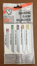 Buffalo Steel Sabre Saw Blades (Qty. 5) Set No. 20-1608 TAIWAN (1984) NEW
