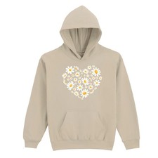 Daisy Heart Print Womens Hoodie Daisies Floral Gift For Her