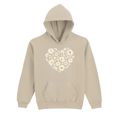 Gänseblümchen Herz Print Damen Hoodie Gänseblümchen Blumen Geschenk für Sie