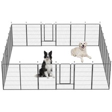 45 Inch Dog Playpen 24 Panels Heavy Duty Folding Indoor Outdoor Portable Silver